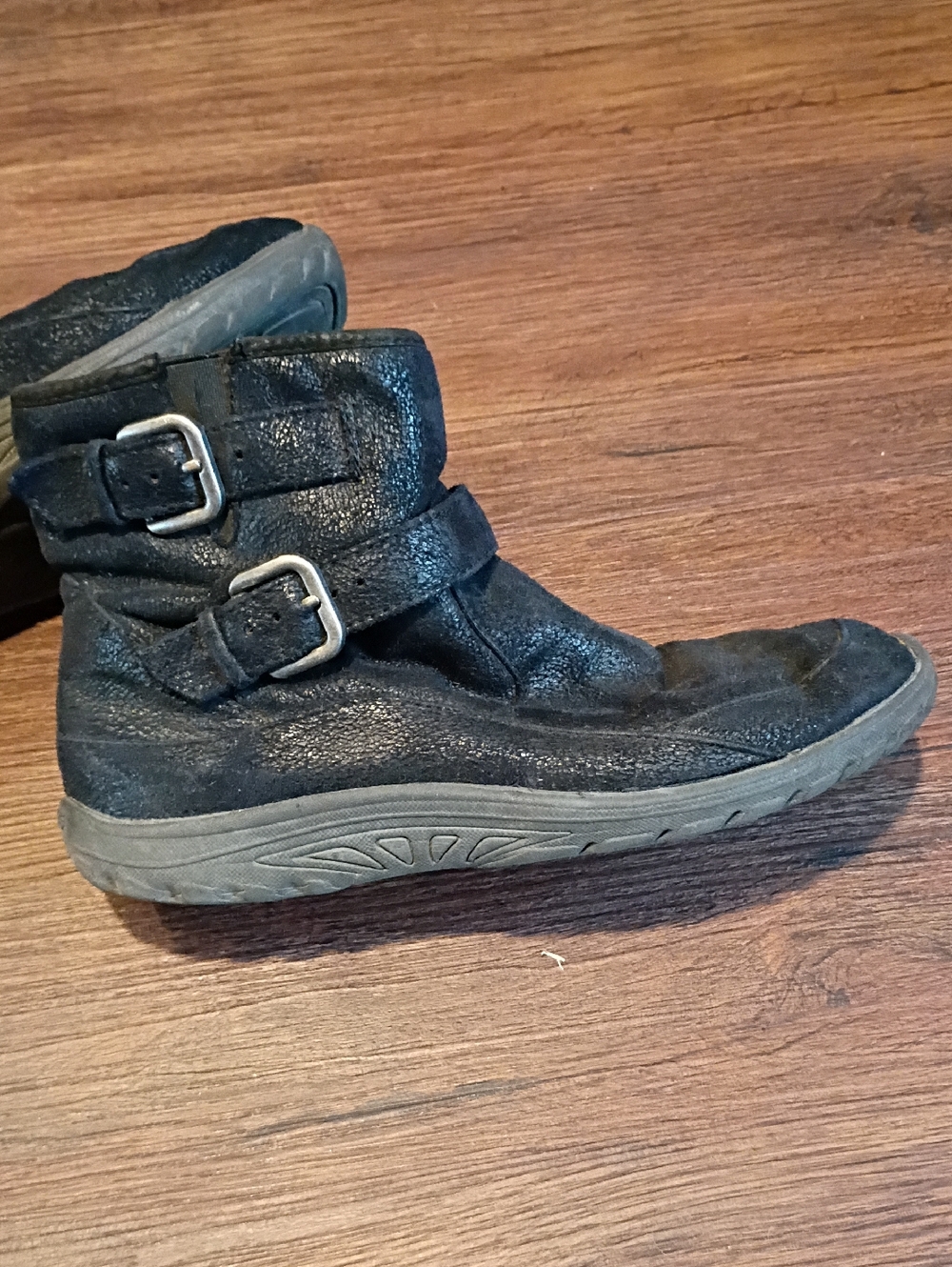 Sketchers Black Buckle Ankle Boots